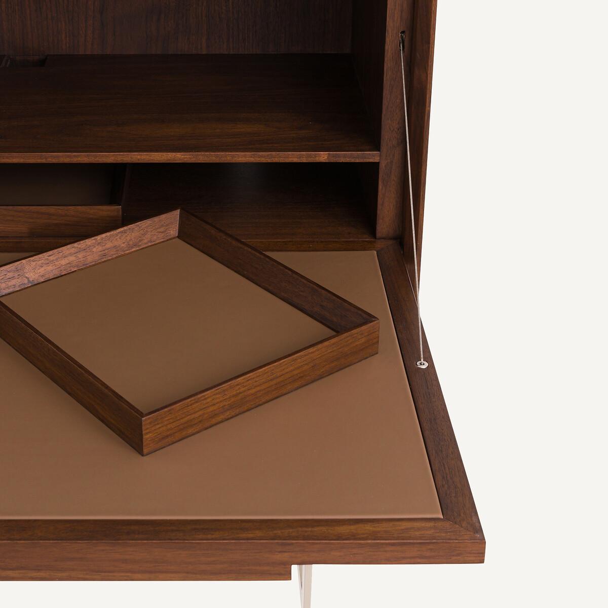 Killem Satin Nickel & Walnut Secretary Desk – image 6