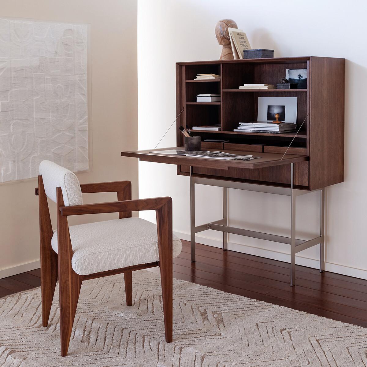 Killem Satin Nickel & Walnut Secretary Desk – image 10