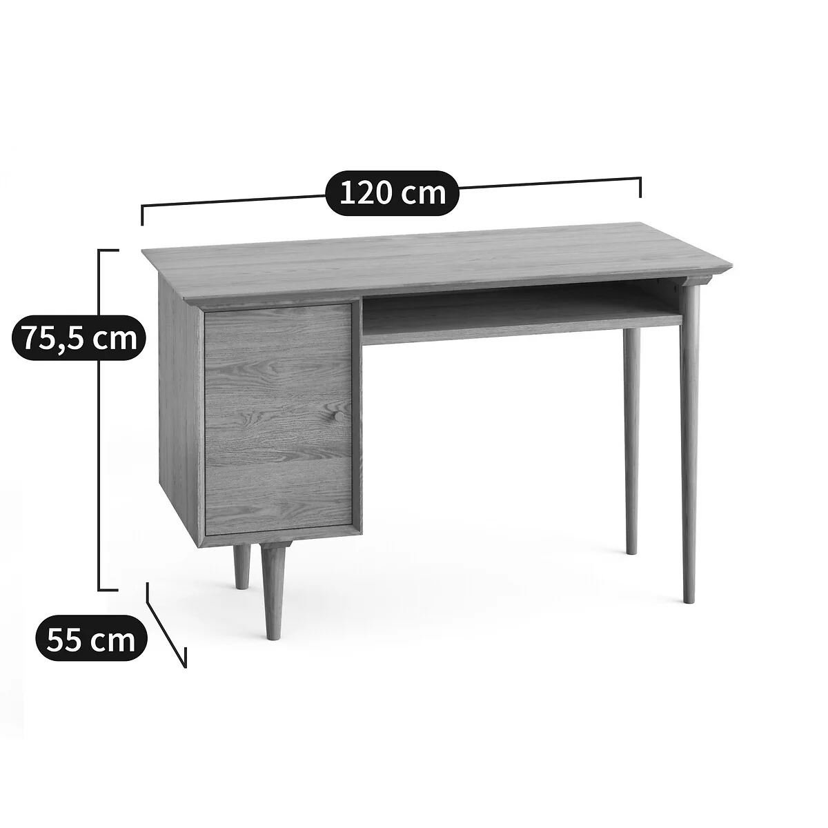 Quilda Vintage-Style Desk with 1 Cupboard – image 6