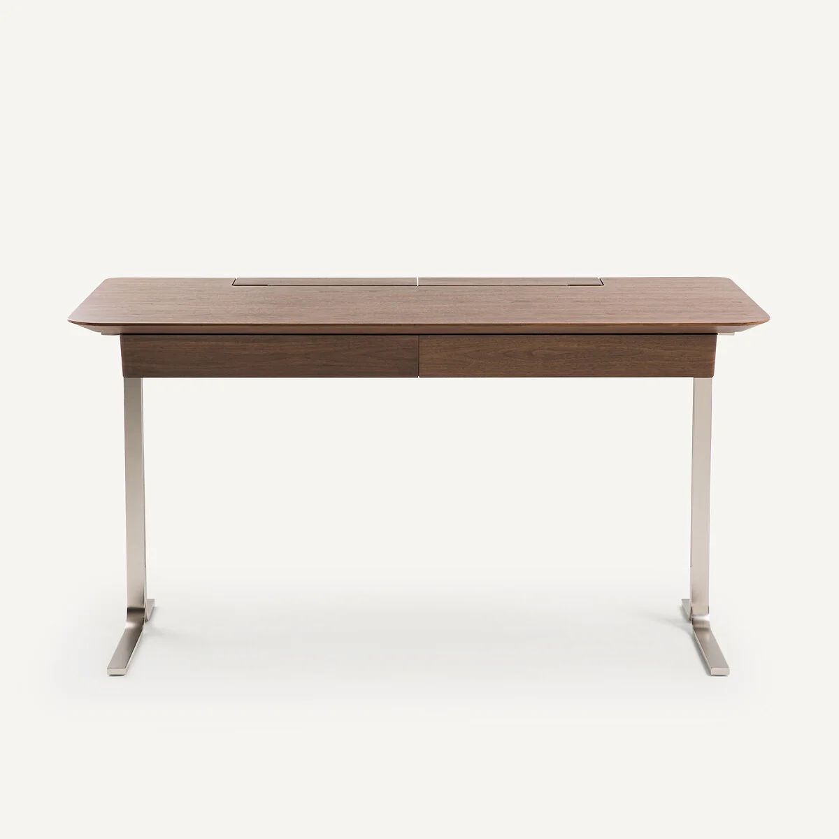 Jackson Desk in Walnut Veneer with Satin Nickel Legs – image 4