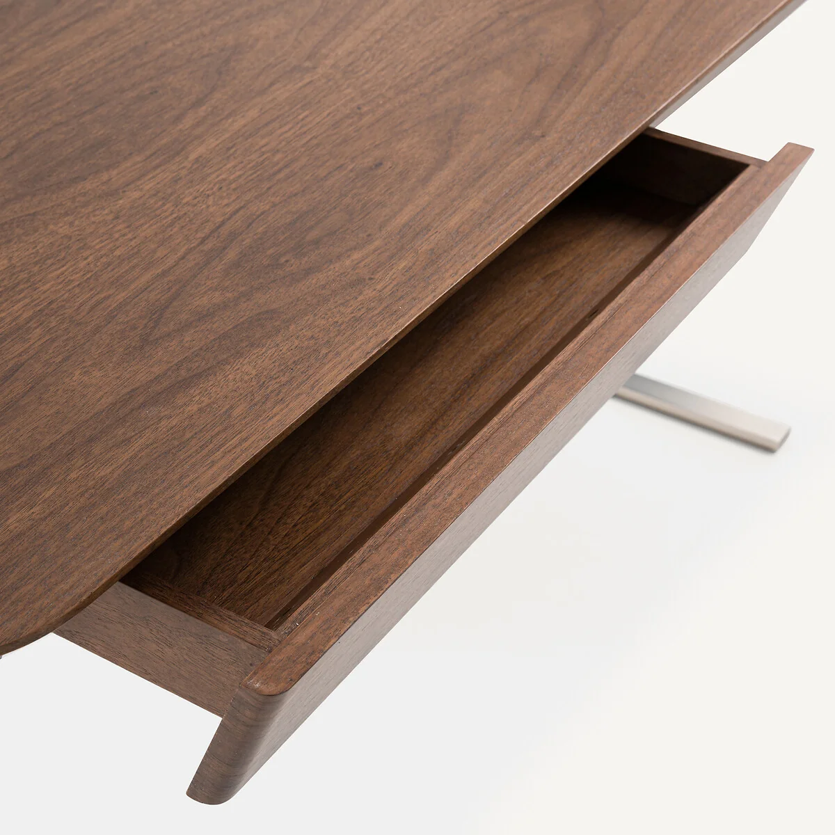 Jackson Desk in Walnut Veneer with Satin Nickel Legs – image 5