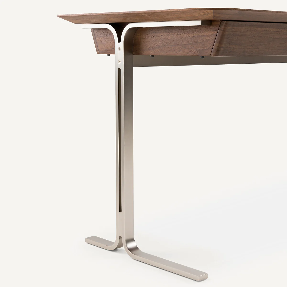 Jackson Desk in Walnut Veneer with Satin Nickel Legs – image 6