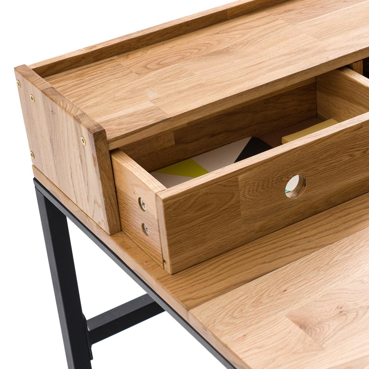 Hiba Oak & Metal Unit Desk – image 3