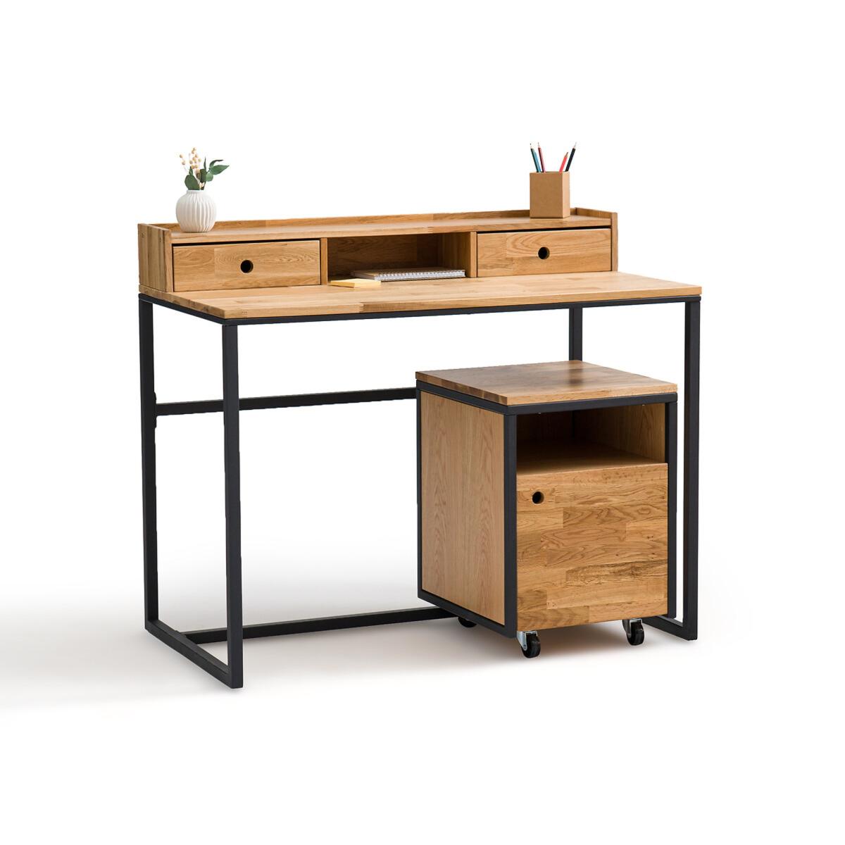 Hiba Oak & Metal Unit Desk – image 5