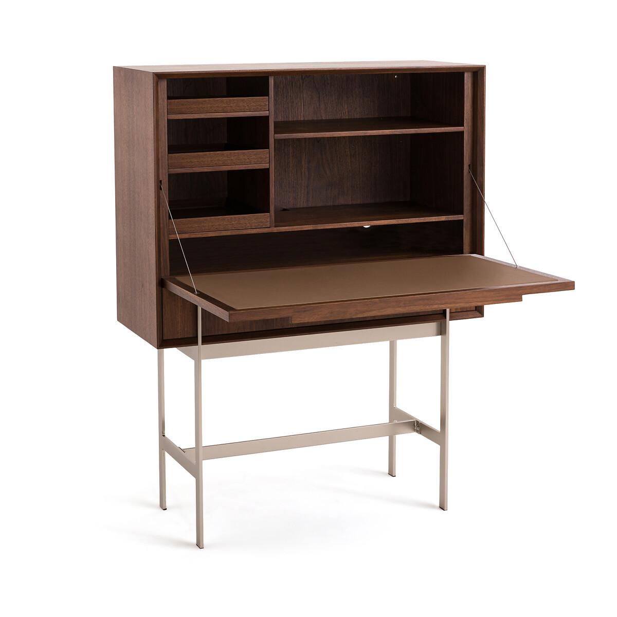Killem Satin Nickel & Walnut Secretary Desk – image 2