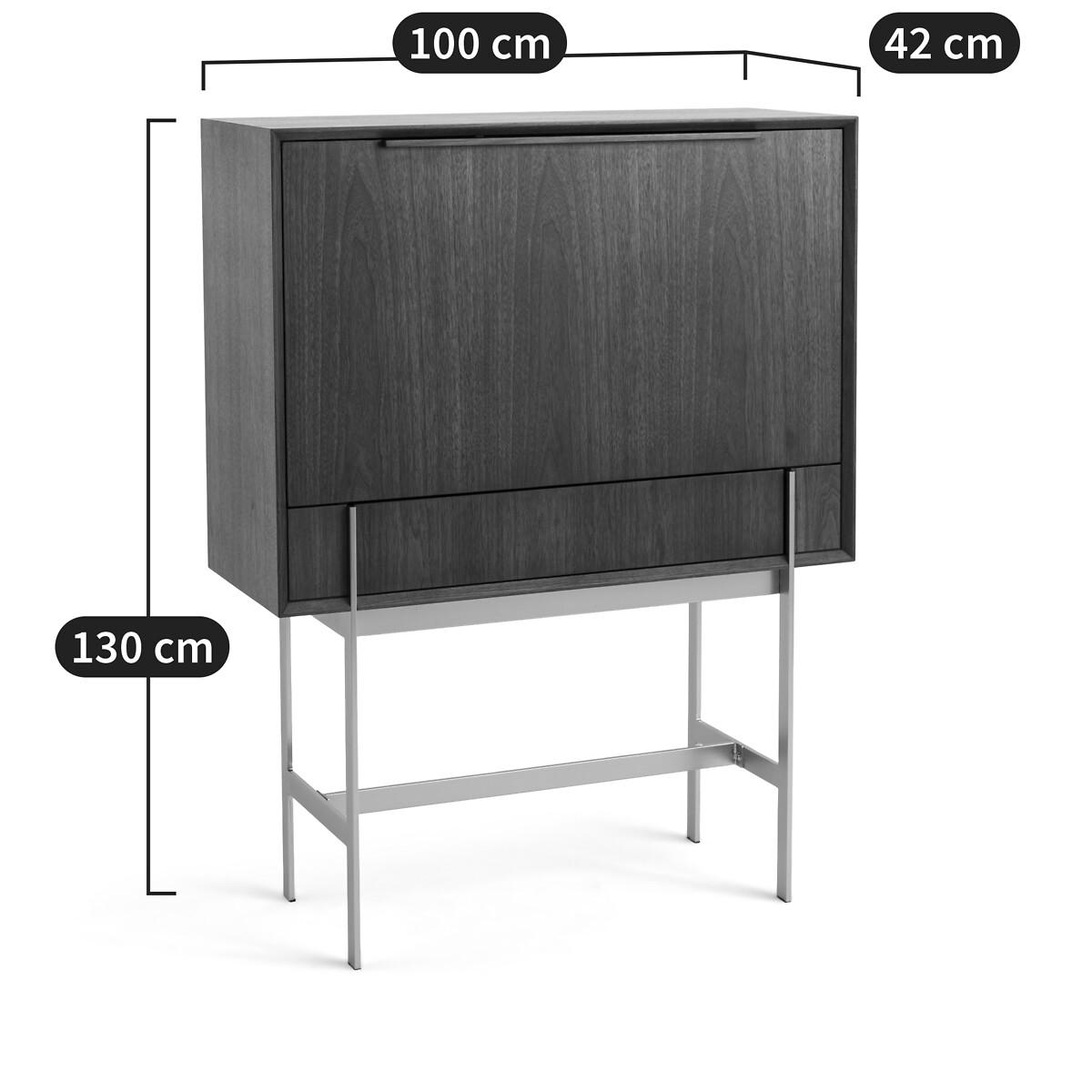 Killem Satin Nickel & Walnut Secretary Desk – image 13
