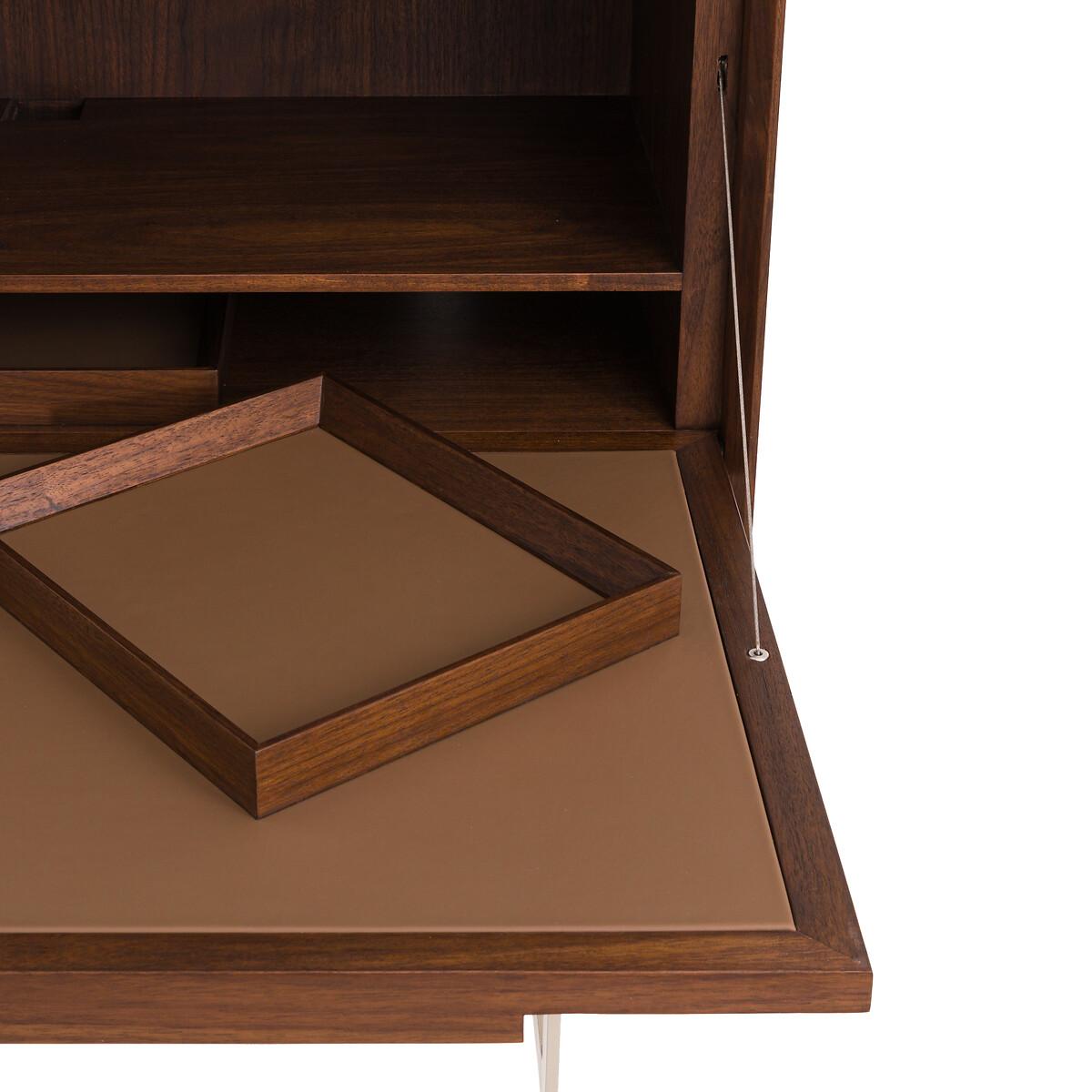 Killem Satin Nickel & Walnut Secretary Desk – image 5