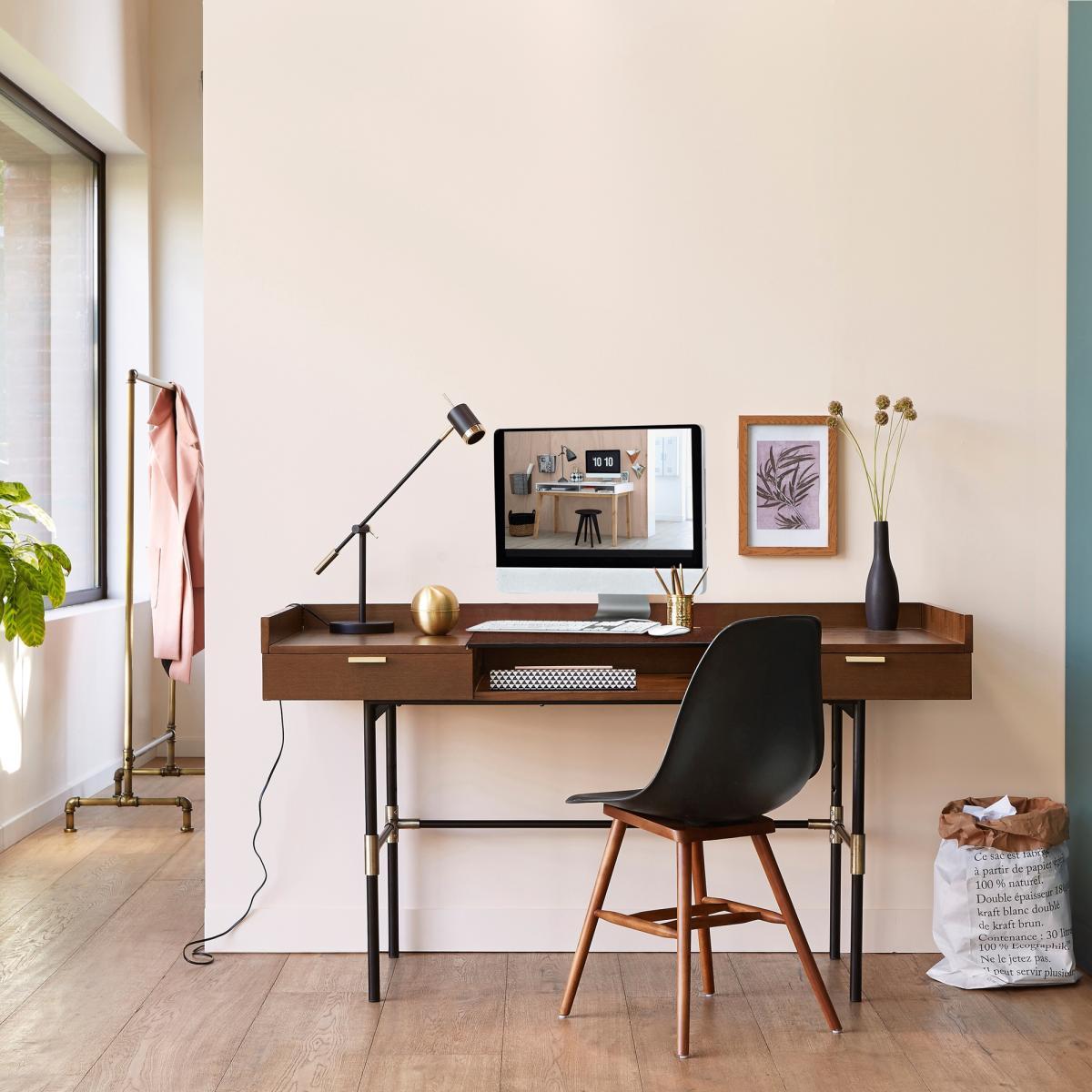 Arlon Walnut & Metal Contemporary Design Desk – image 5