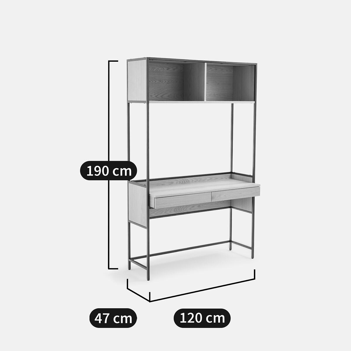 Volga Desk with Shelving, 2 Drawers + 2 Compartments – image 8