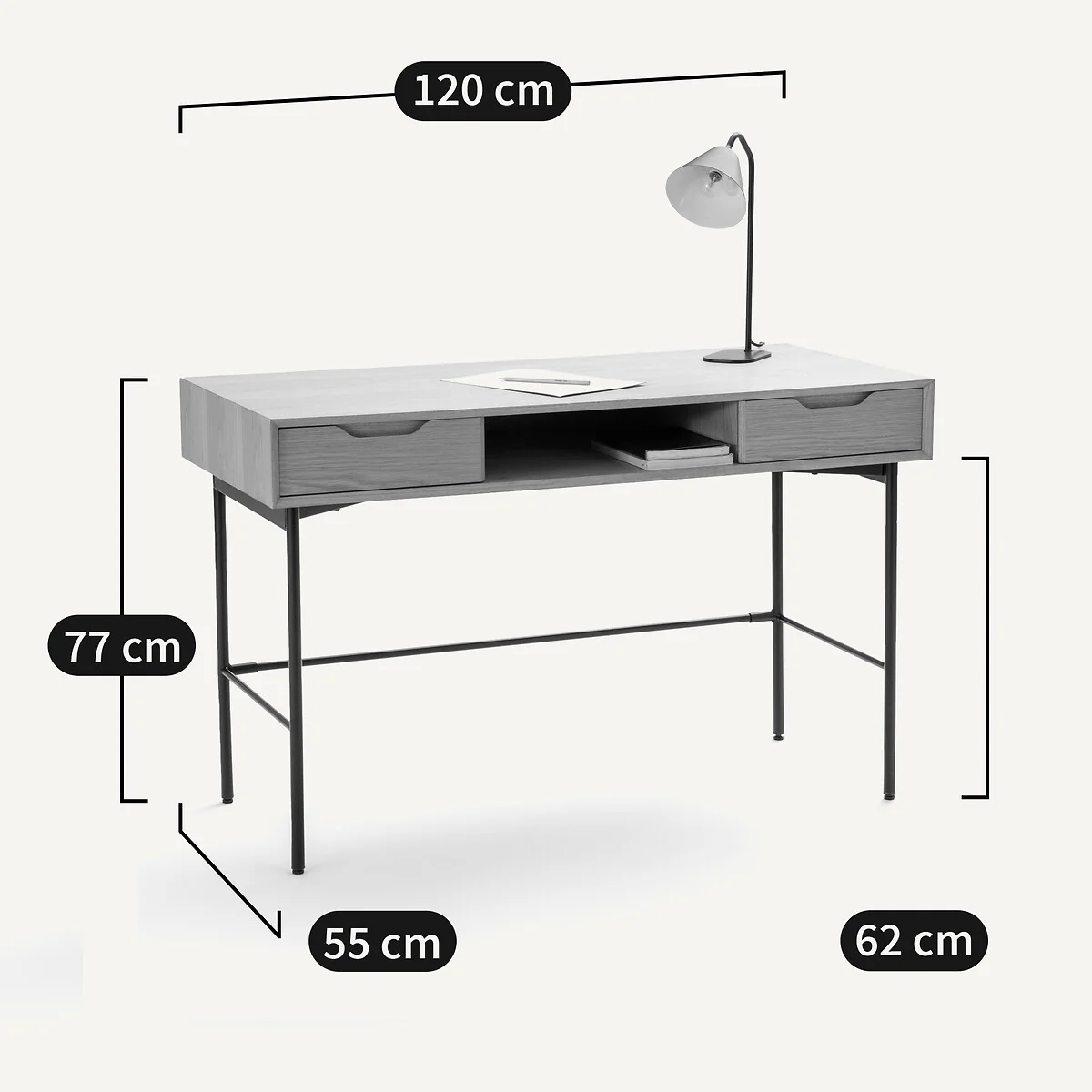 Noyeto Wood & Metal Desk – image 6