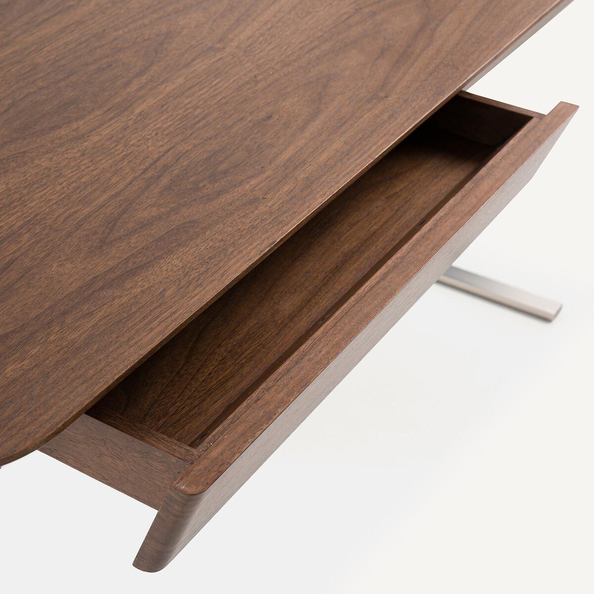 Jackson Walnut Veneered Desk with Satin Nickel Legs – image 4