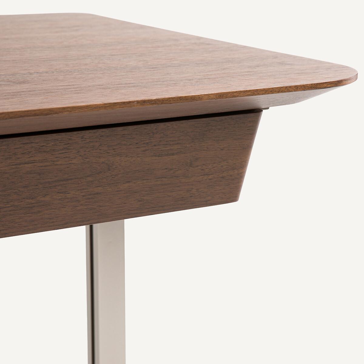 Jackson Walnut Veneered Desk with Satin Nickel Legs – image 8