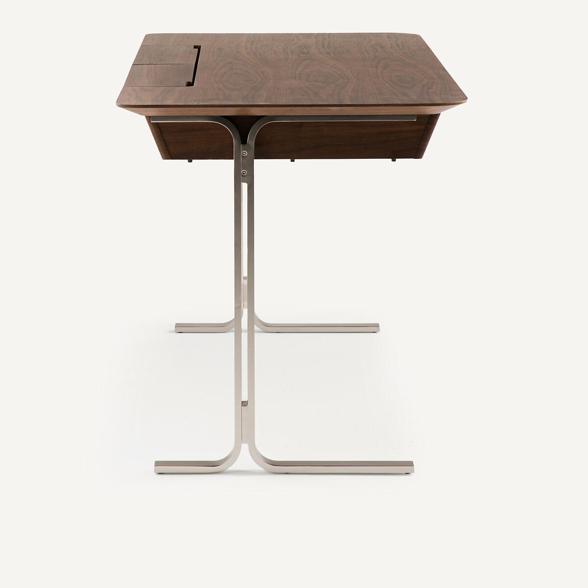 Jackson Walnut Veneered Desk with Satin Nickel Legs – image 10