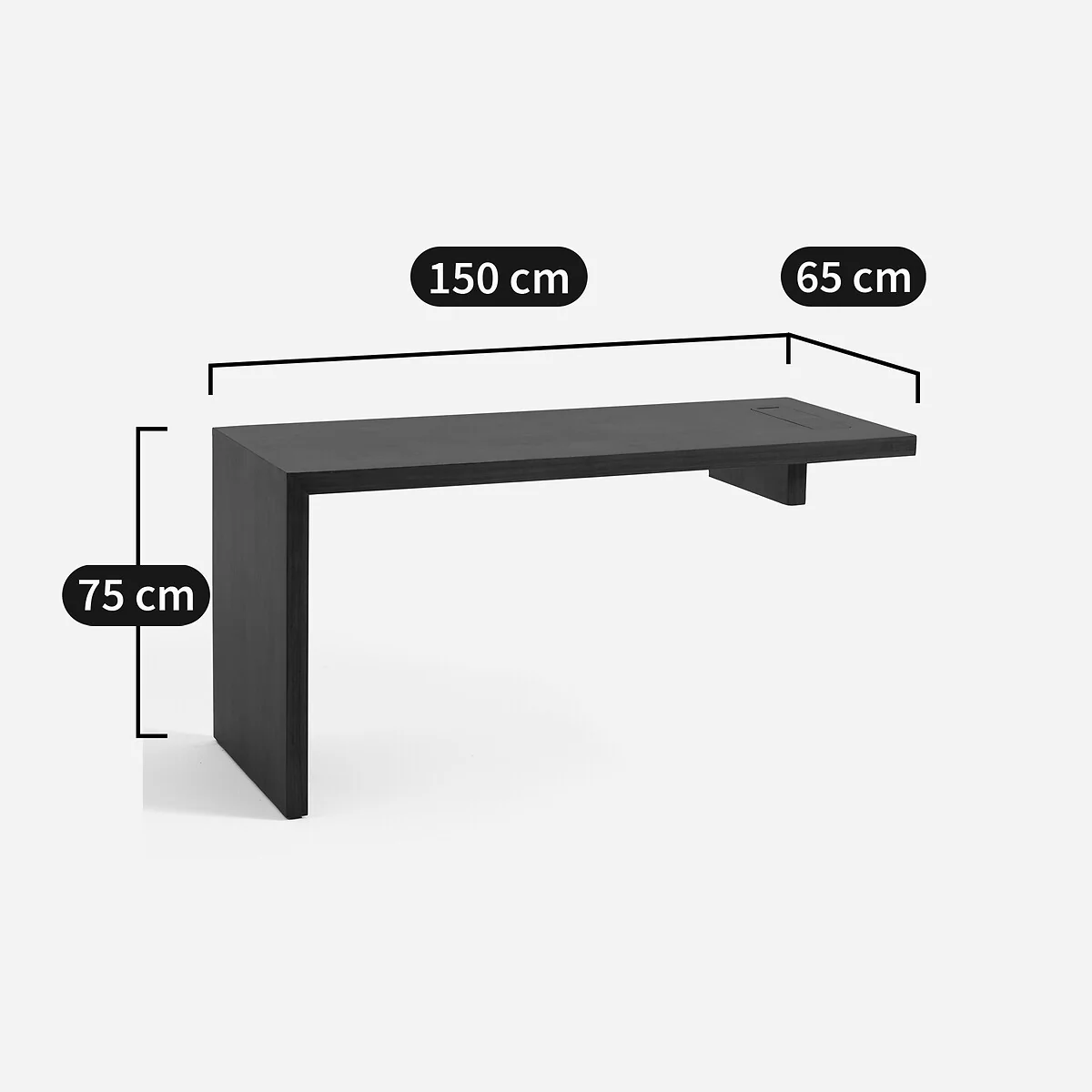 Mikube Walnut Veneer Desk Top, Width 150cm – image 9