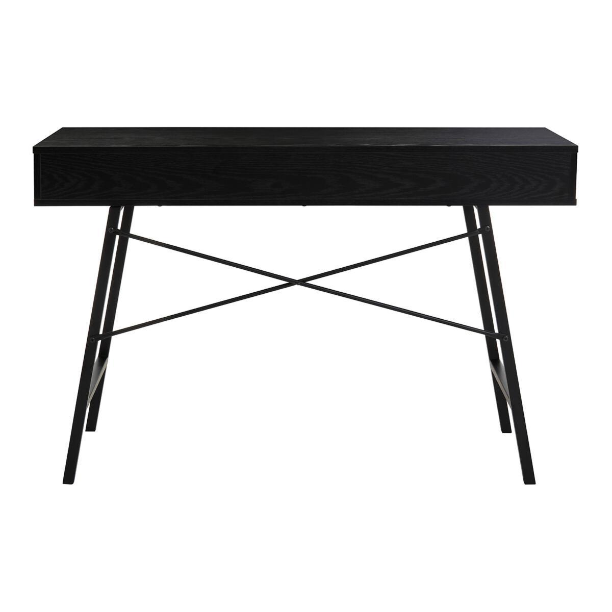 Black Oak Effect 2 Drawer Desk with Black Frame – image 4