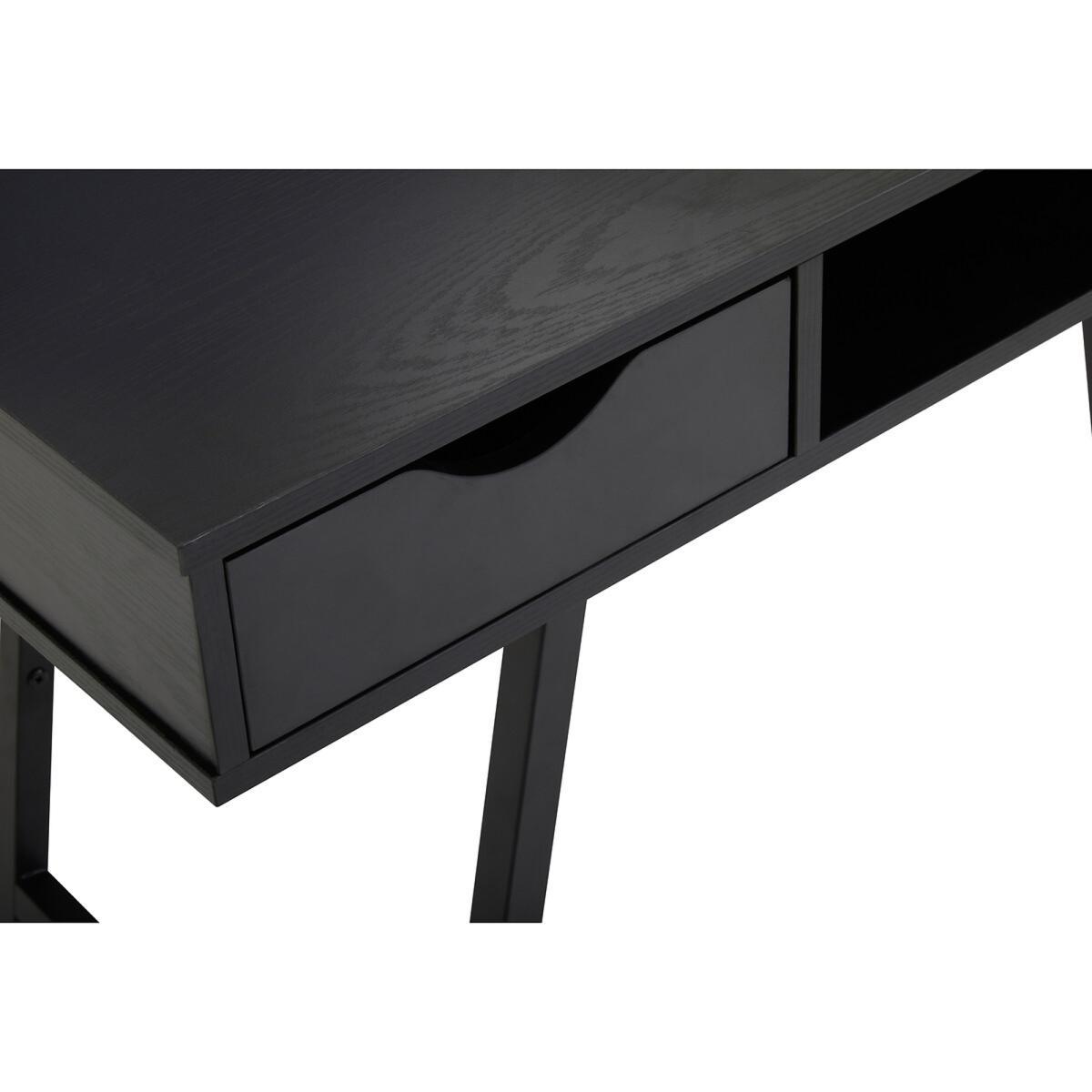 Black Oak Effect 2 Drawer Desk with Black Frame – image 7