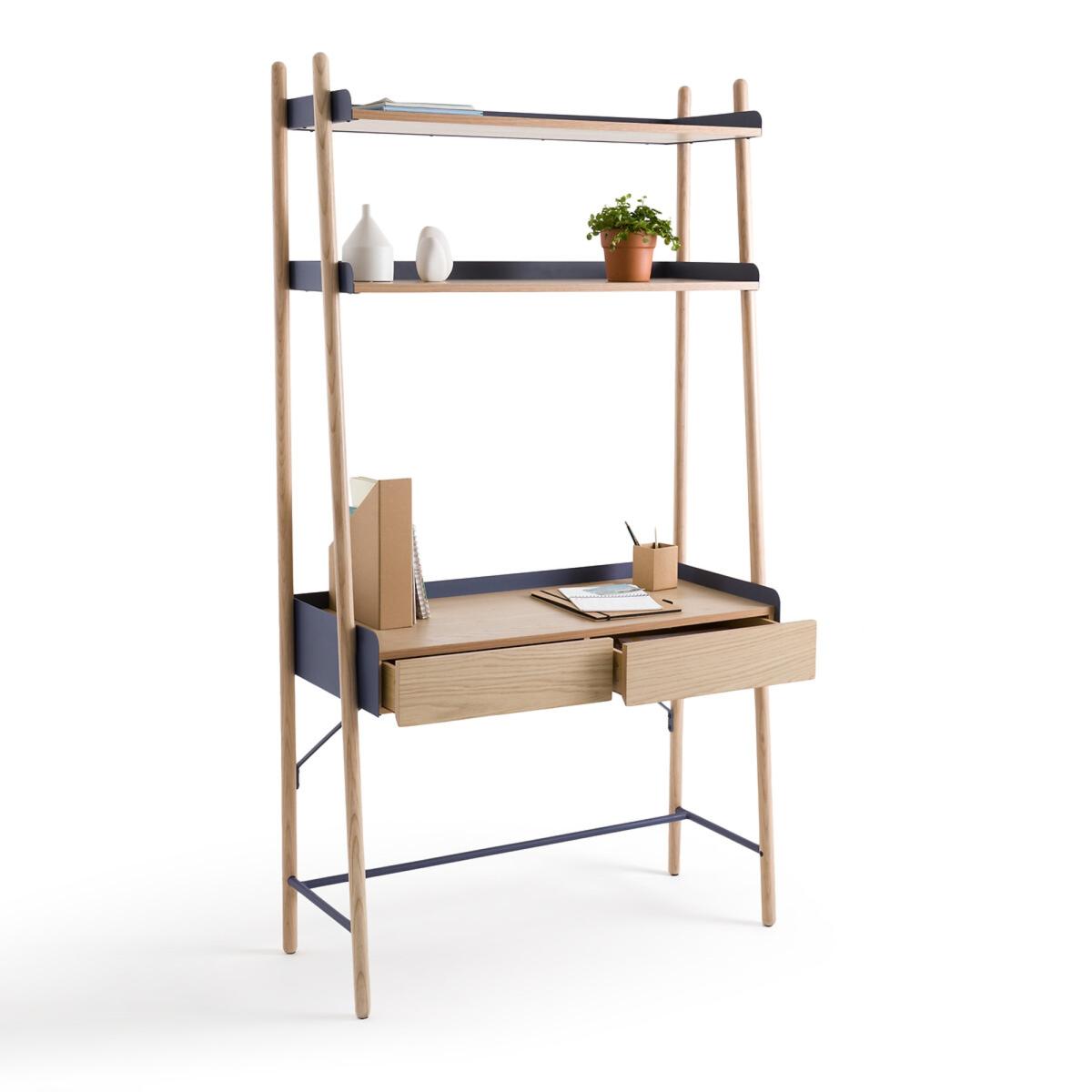 Meti Wood & Metal Shelving Desk – image 3
