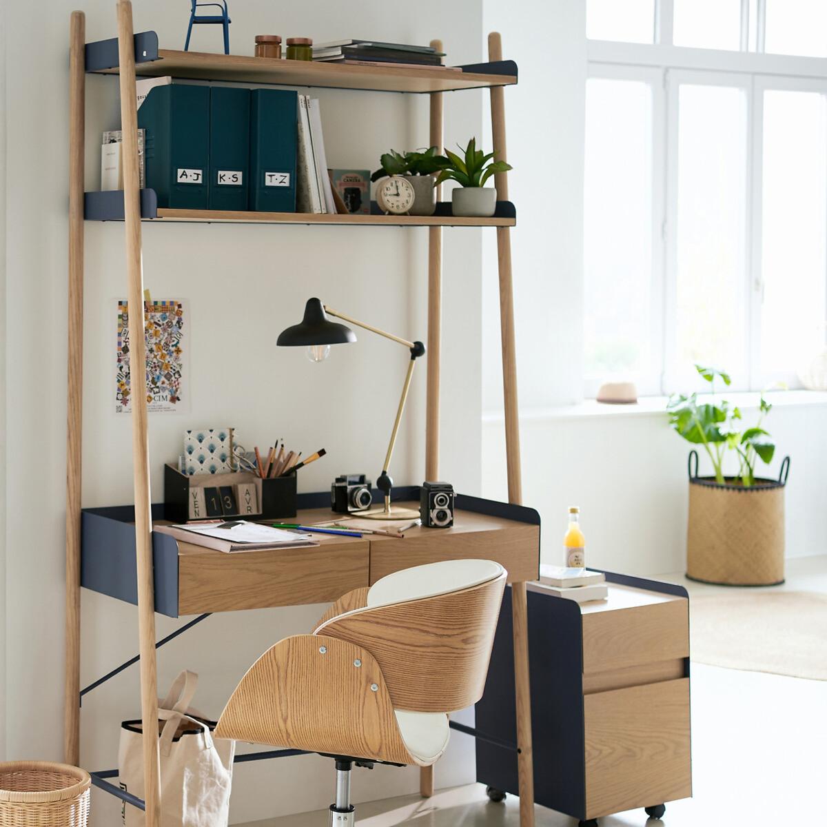 Meti Wood & Metal Shelving Desk – image 7