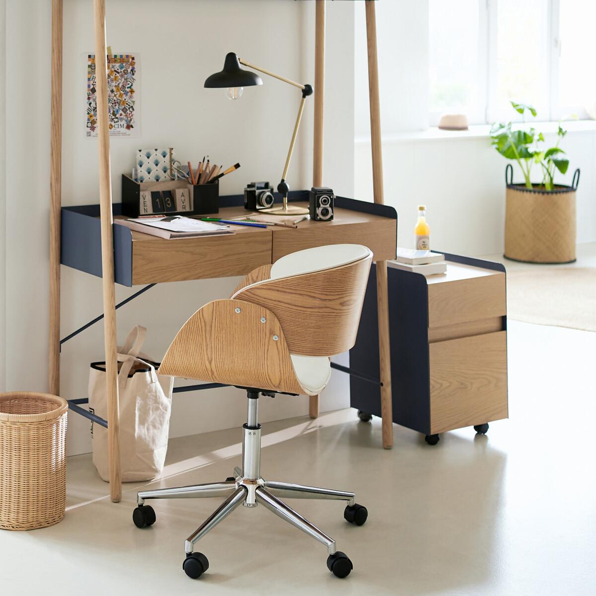 Meti Wood & Metal Shelving Desk – image 8