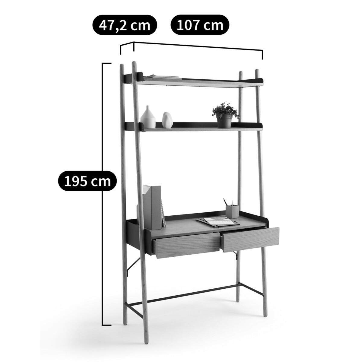 Meti Wood & Metal Shelving Desk – image 9