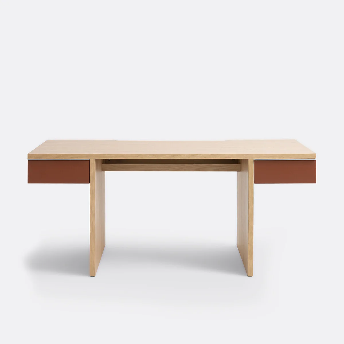 Siem XL Desk in Oak Veneer with 2 Lacquered Drawers – image 3