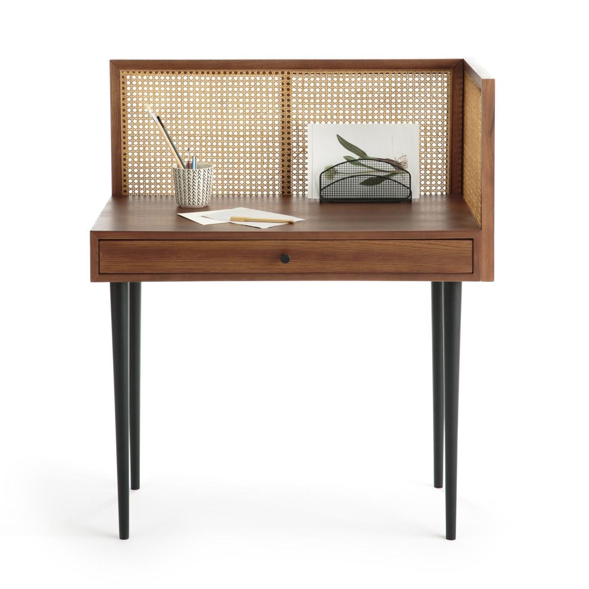 Noya Vintage Desk with Rattan Panels – image 2