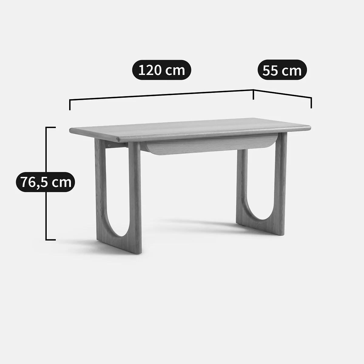 Douve Oak Desk in Oak Veneer with 1 Drawer – image 5