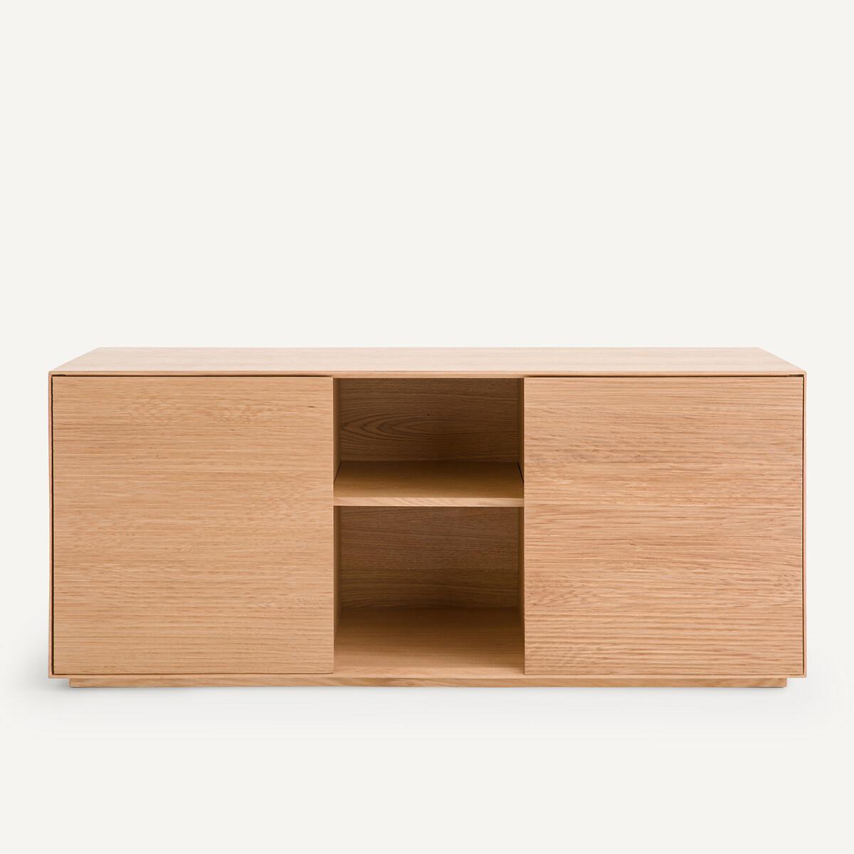 Mikube Oak and Veneer Desk with 2-Door Unit – image 3