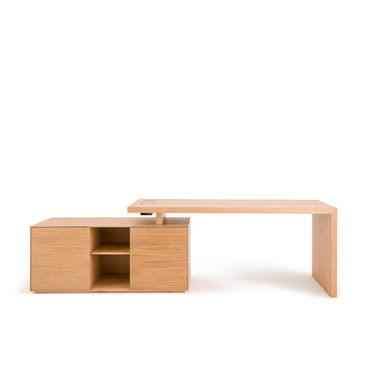 Mikube Oak and Veneer Desk with 2-Door Unit – image 7