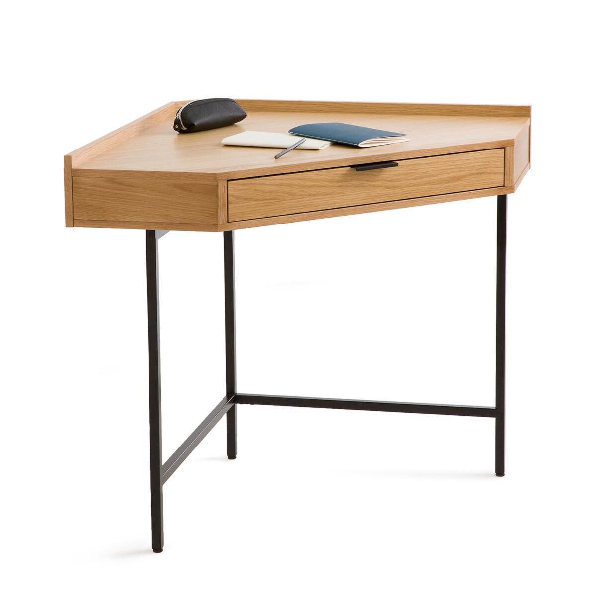 Volga Wood & Metal Corner Console Desk with 1 Drawer – image 2