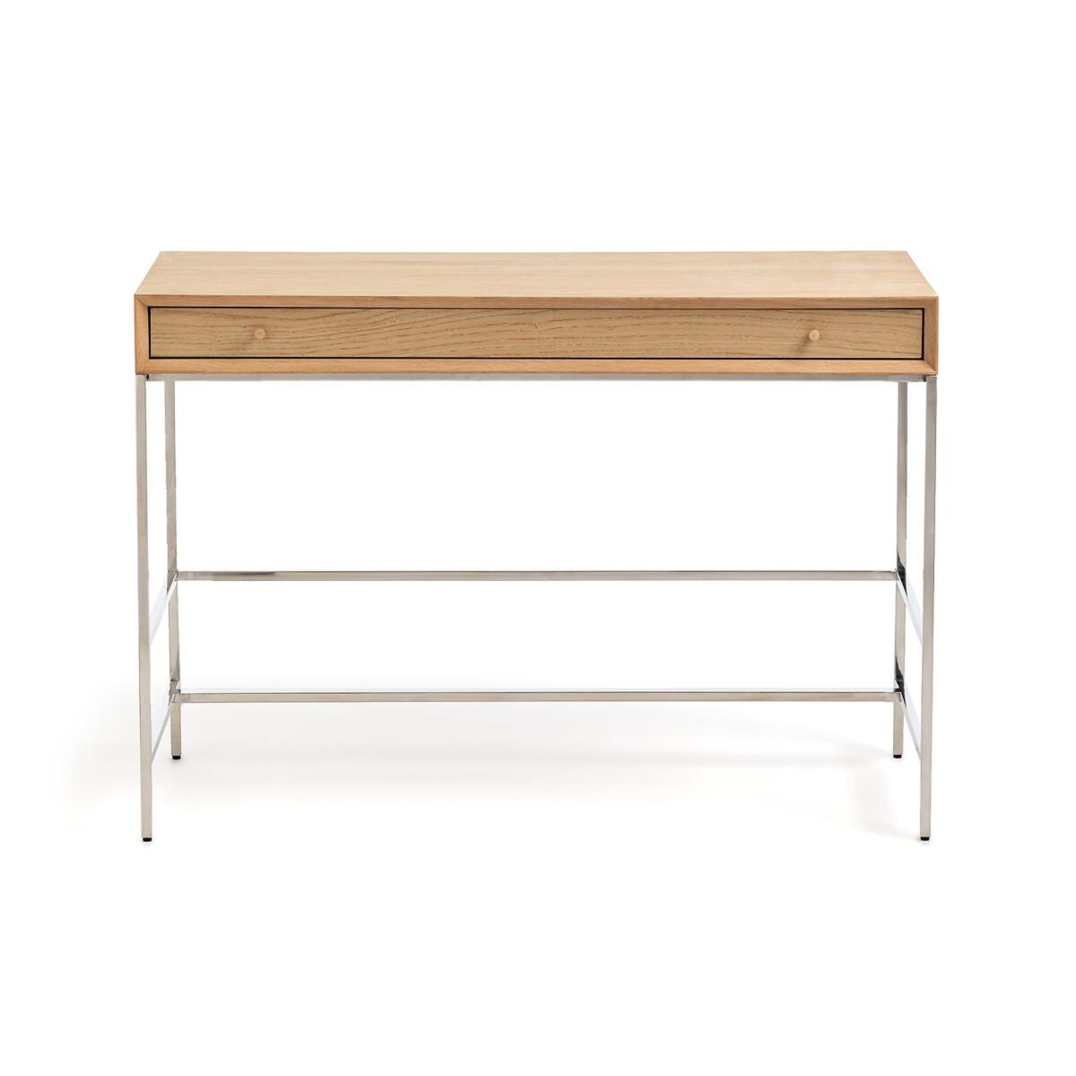 Zaim Oak Veneer and Chrome Desk – image 2