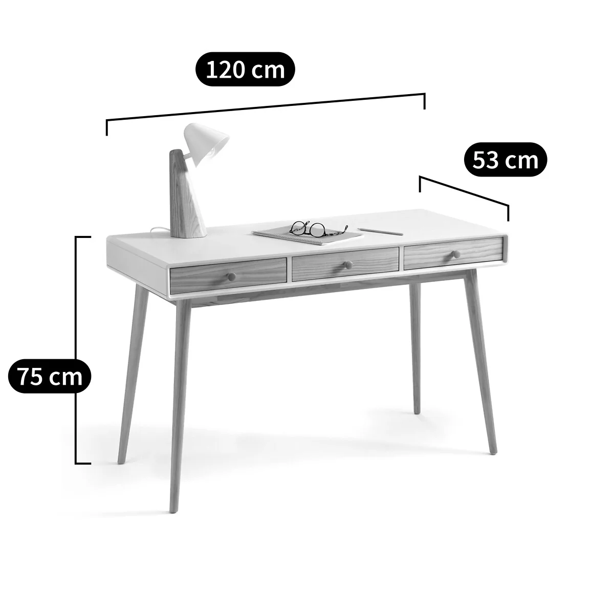 Jimi Desk with 3 Drawers – image 4