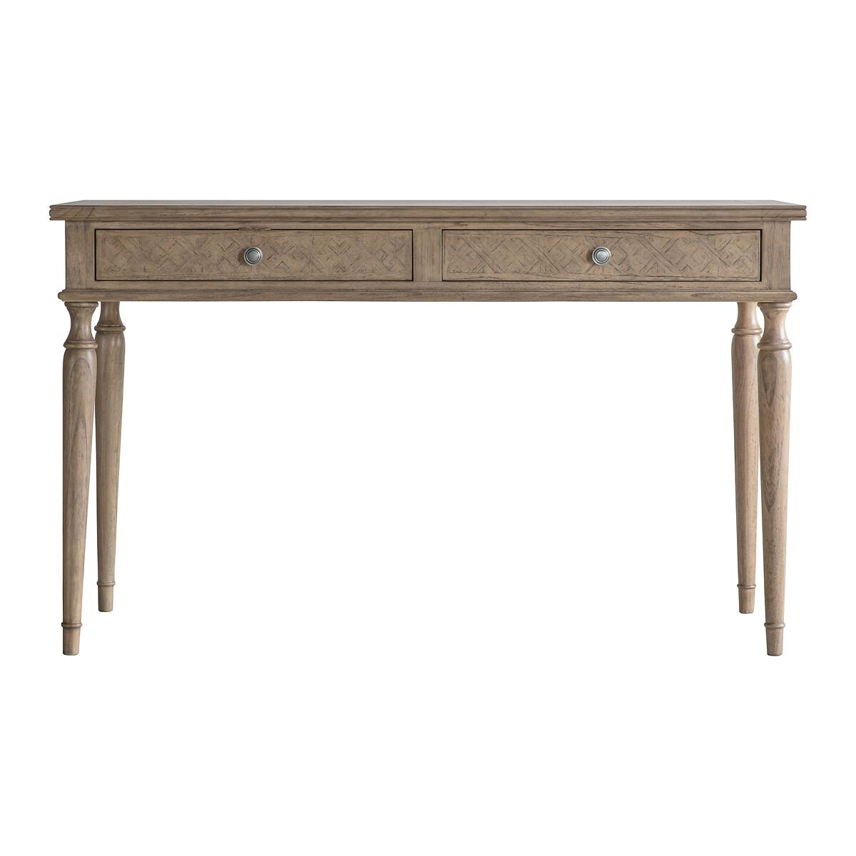 Nashik Ash Wood Parquet 2 Drawer Desk – image 3
