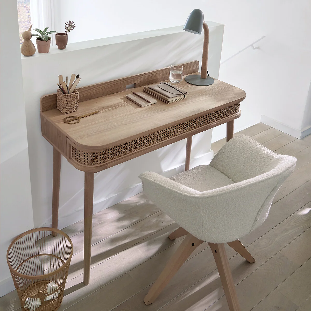 Laora Canework Desk with Drawer – image 2