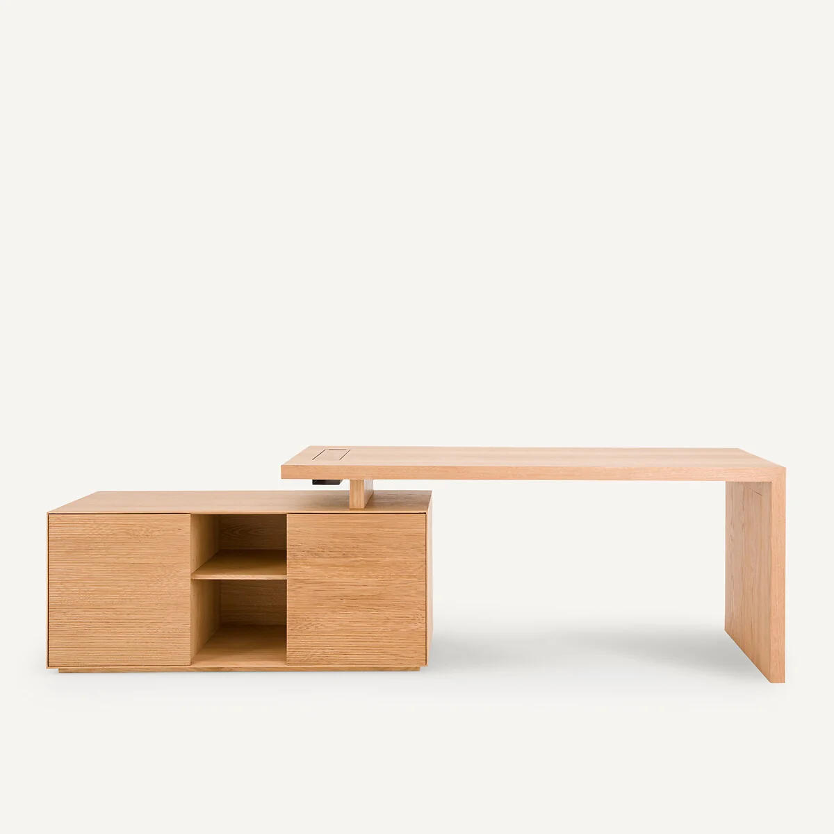 Mikube Oak and Veneer Desk with 2-Door Unit – image 8