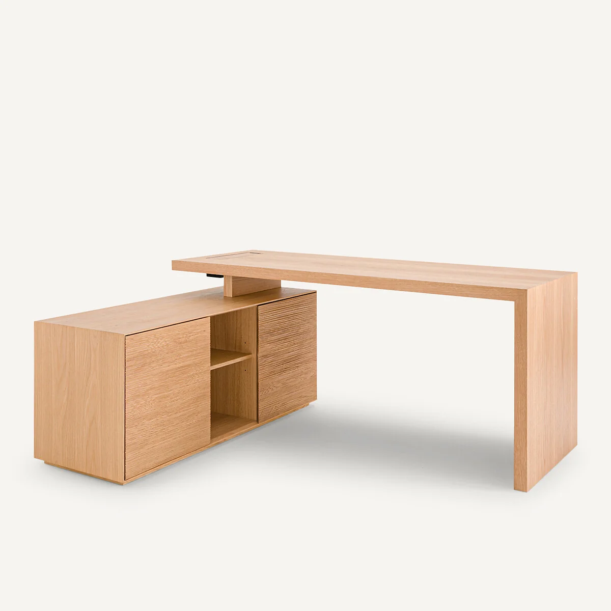 Mikube Oak and Veneer Desk with 2-Door Unit – image 9