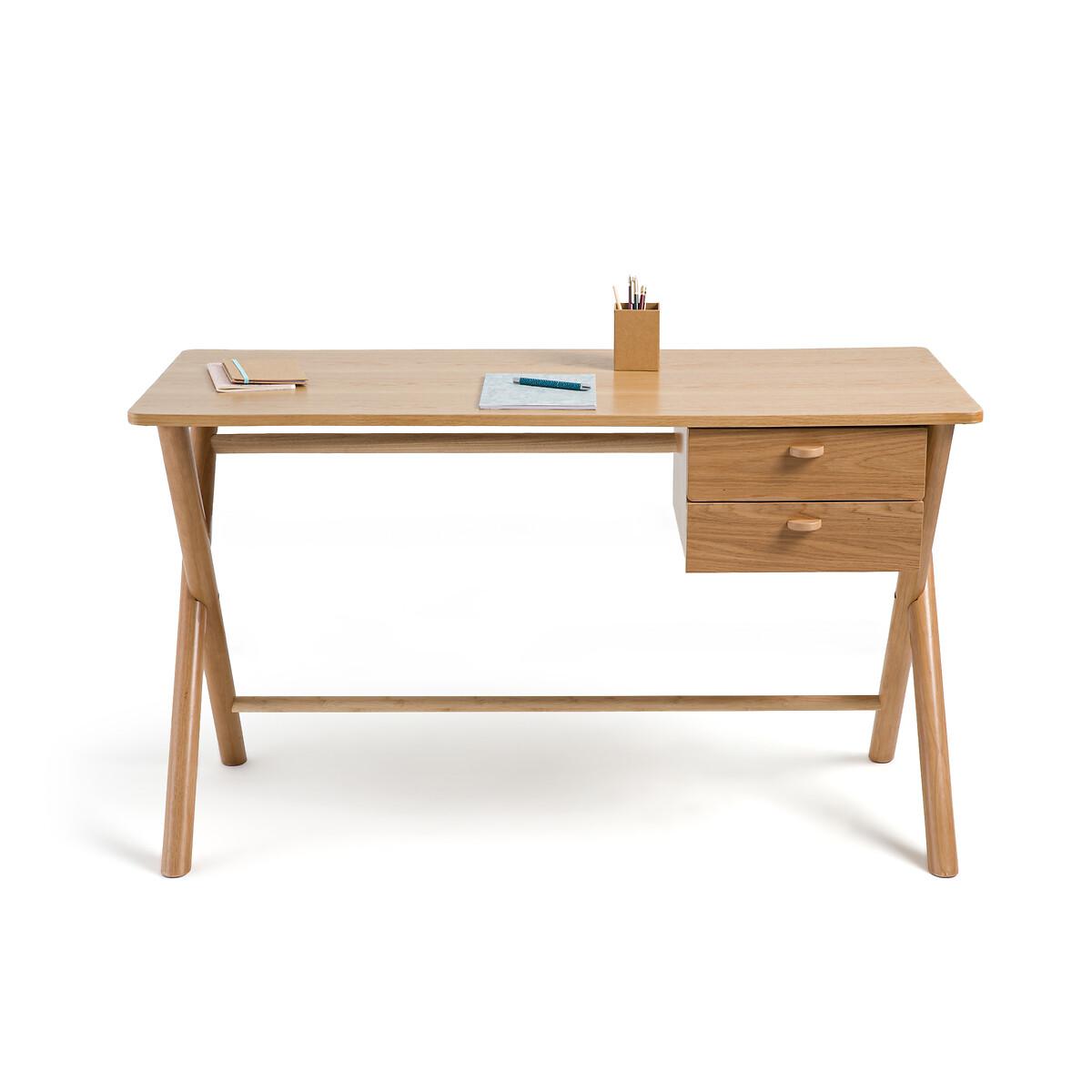 Tivali Oak Veneer 2-Drawer Desk – image 2