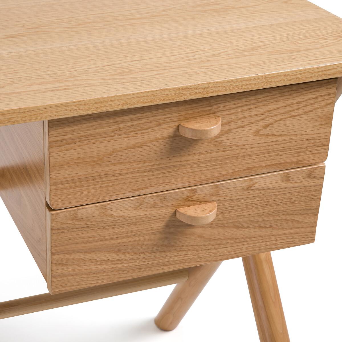 Tivali Oak Veneer 2-Drawer Desk – image 5