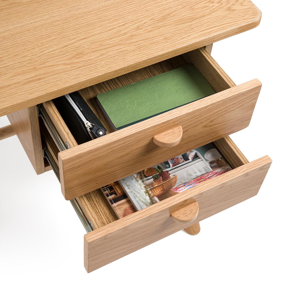 Tivali Oak Veneer 2-Drawer Desk – image 6