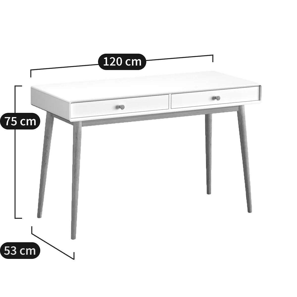 Jimi 2 Drawer Desk – image 4