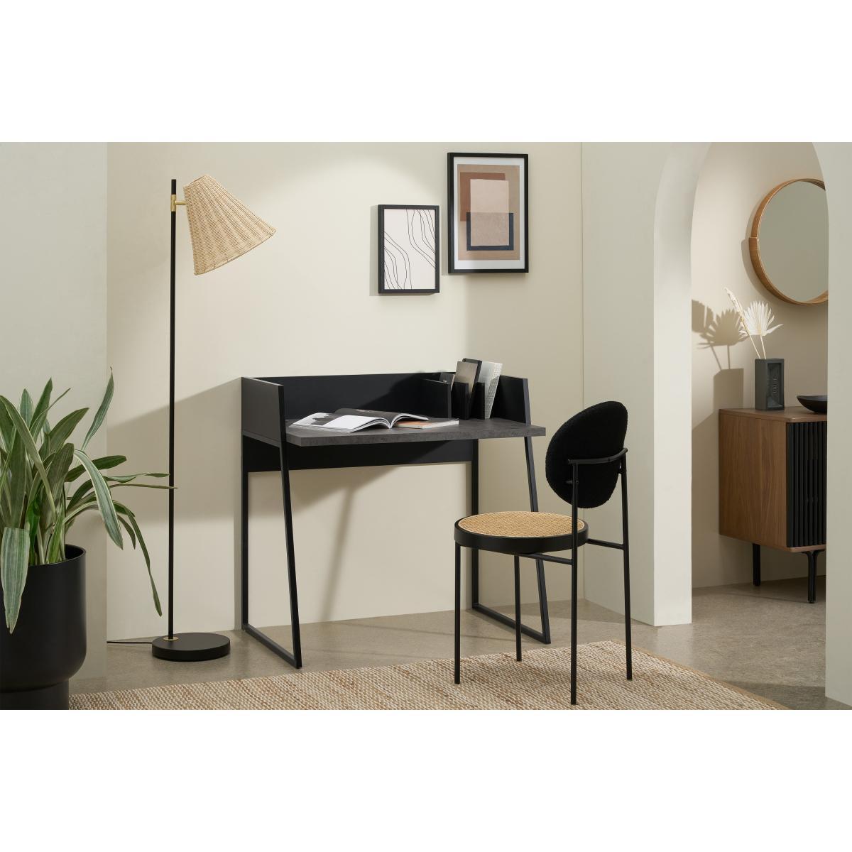 Arren Desk, Concrete Effect & Black Steel – image 4