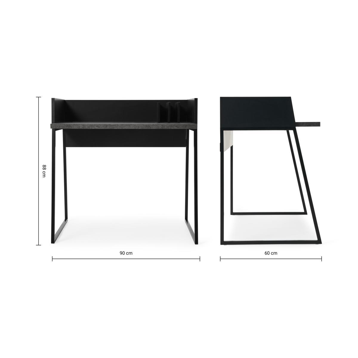 Arren Desk, Concrete Effect & Black Steel – image 9