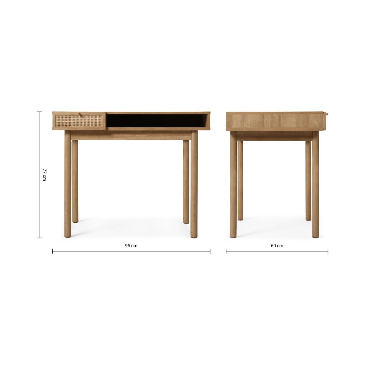 Pavia Compact Desk, Natural Rattan & Oak Effect – image 9