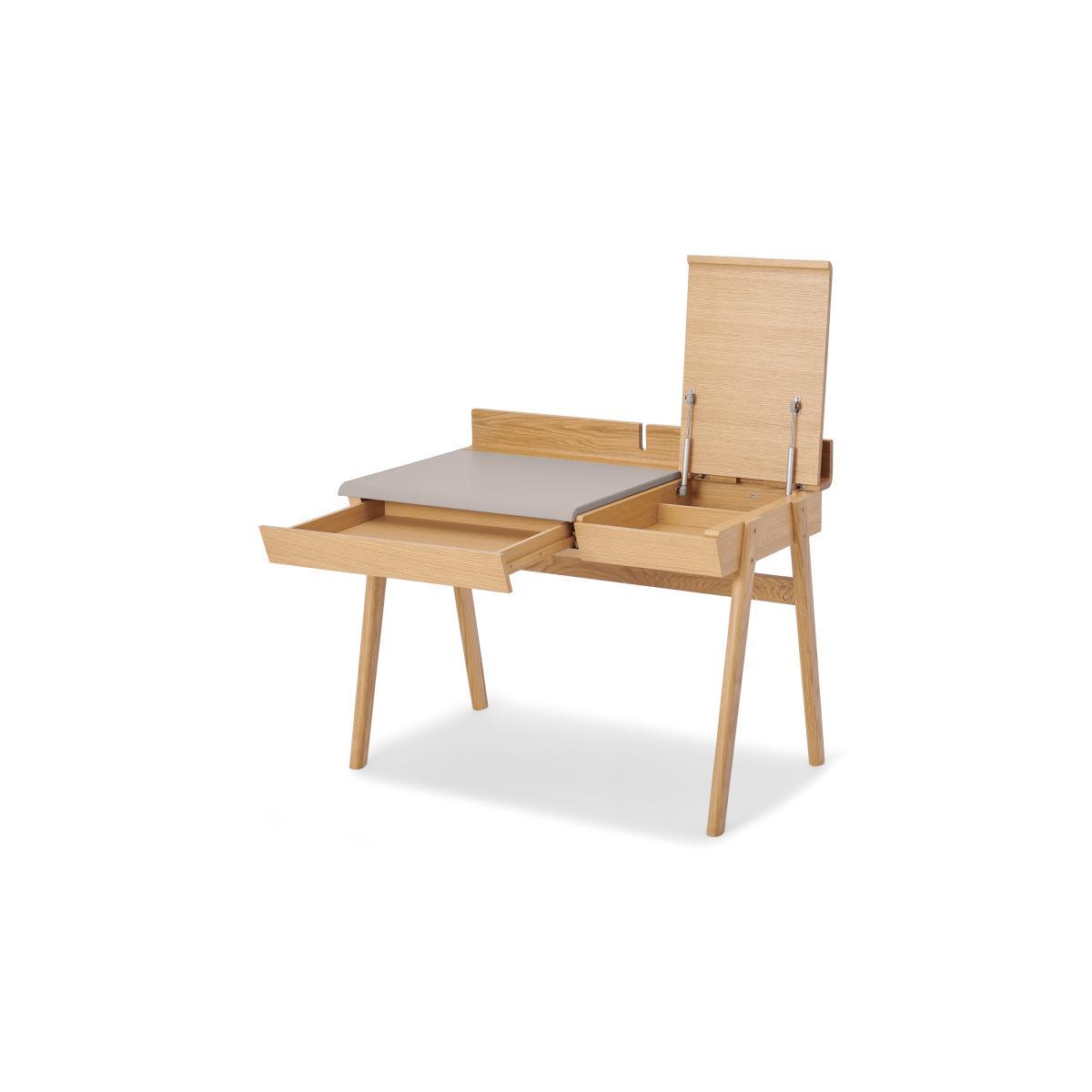 Calama Compact Desk, Oak & Faux Leather – image 8