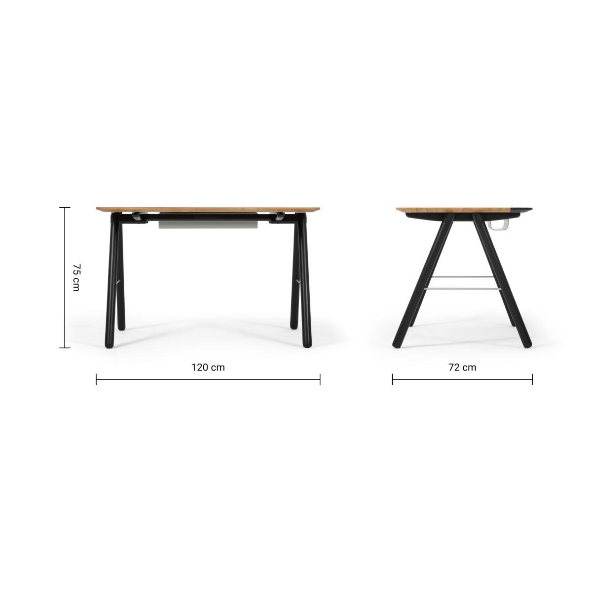Blaise Desk, Oak and Black – image 10