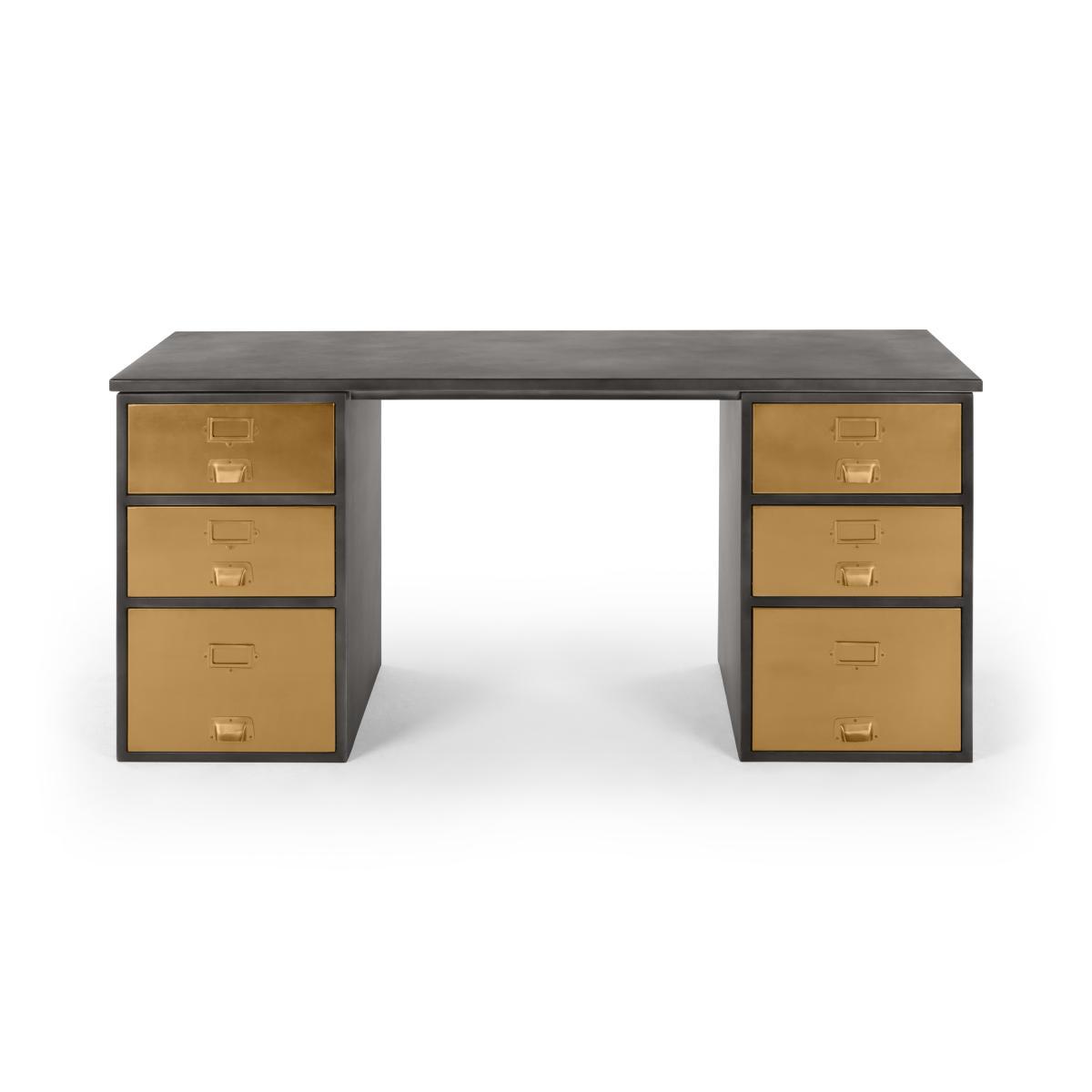 Stow Storage Desk, Vintage Brass – image 2