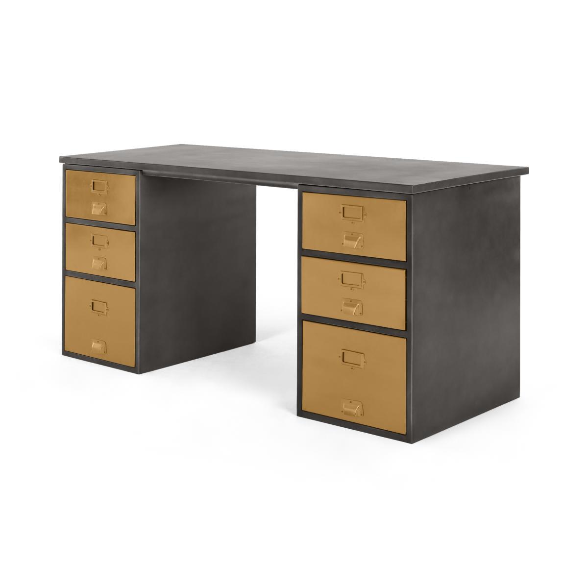 Stow Storage Desk, Vintage Brass – image 3