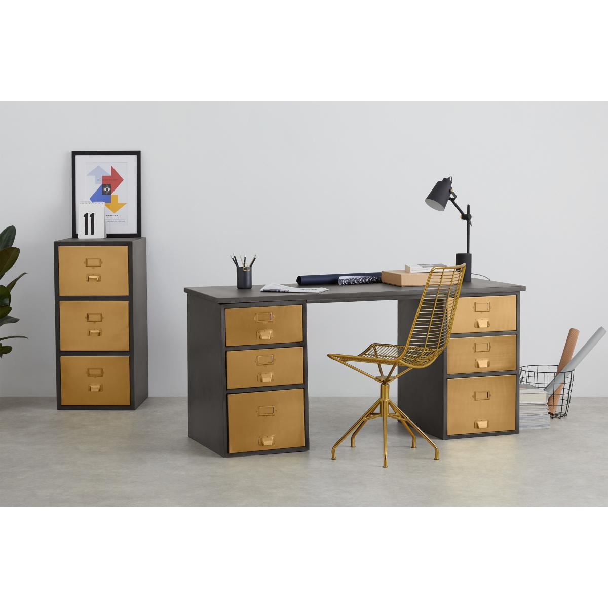 Stow Storage Desk, Vintage Brass – image 4