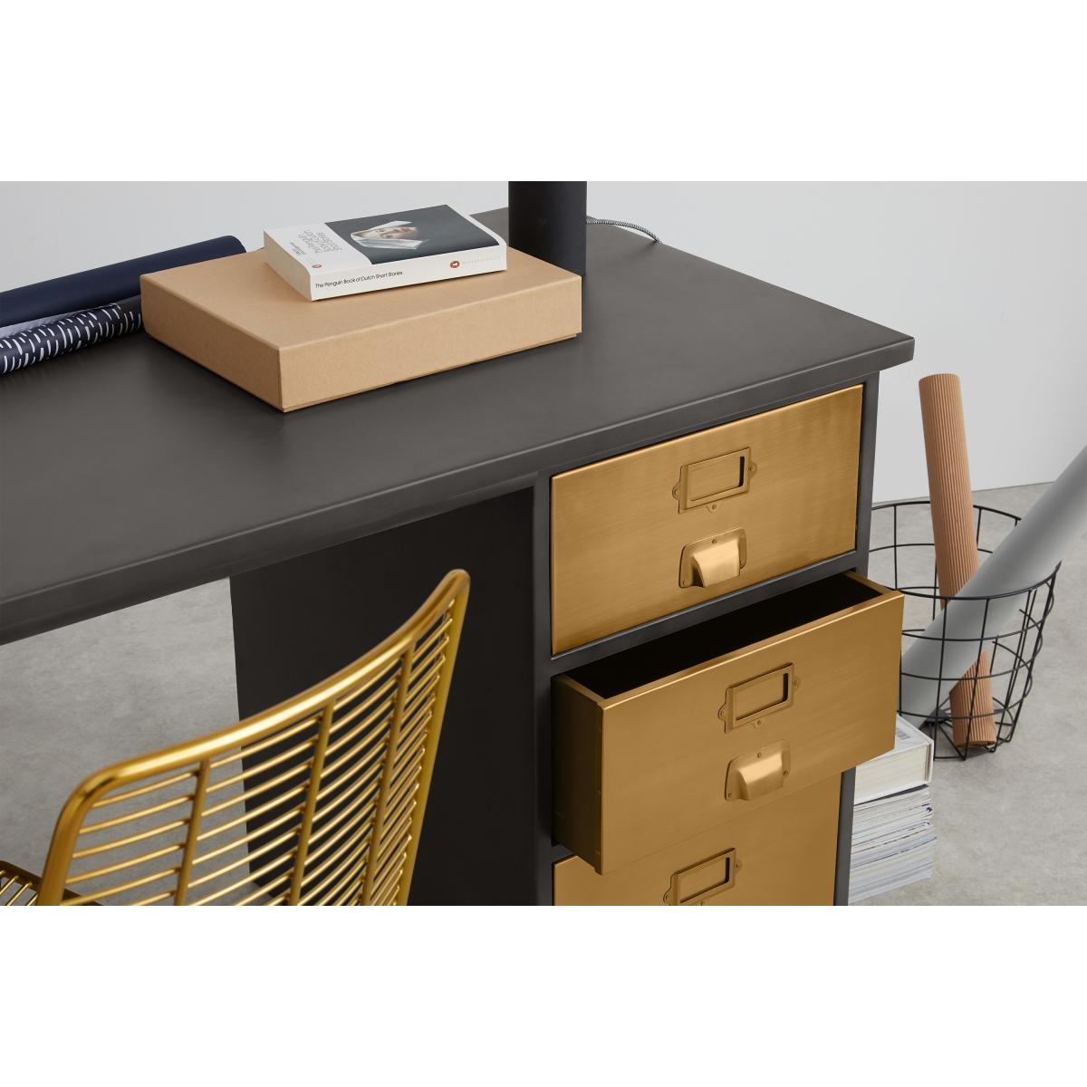 Stow Storage Desk, Vintage Brass – image 5