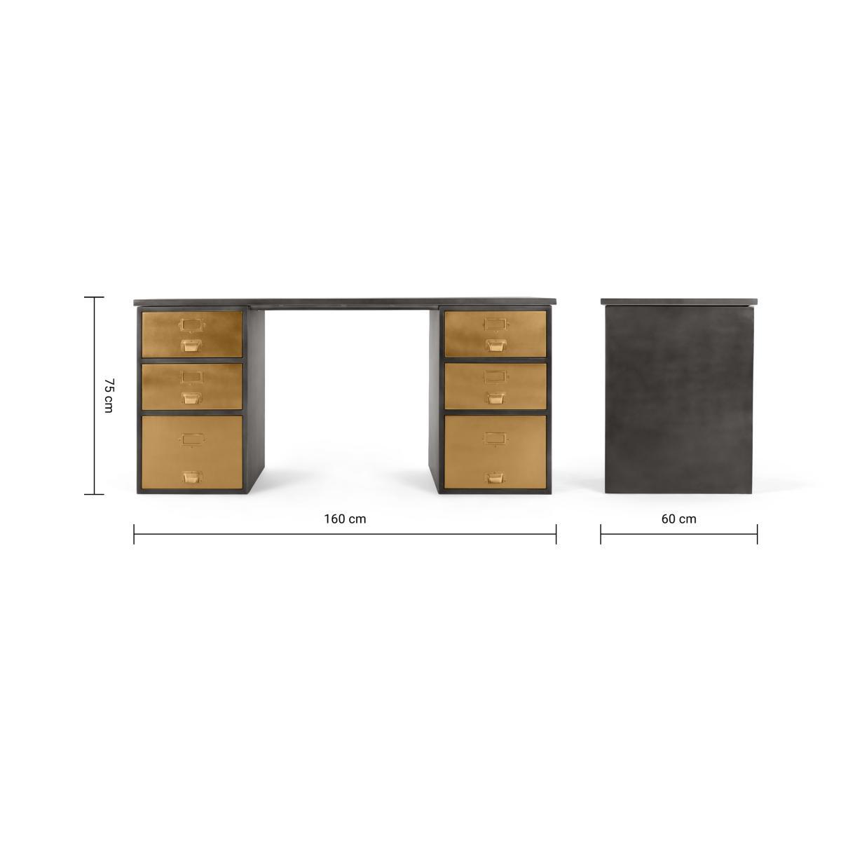 Stow Storage Desk, Vintage Brass – image 9
